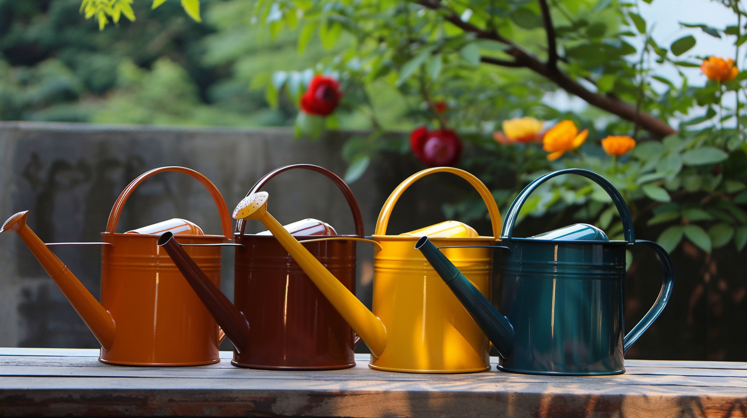 4 color galvanized watering can